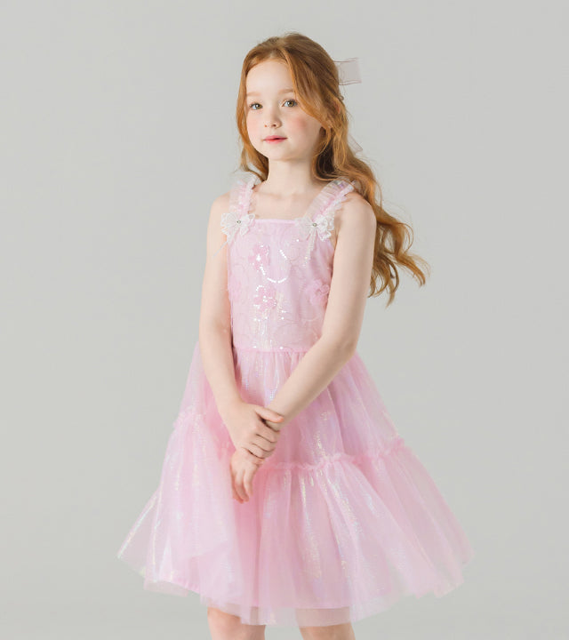 I LOVE J sati frill tulle dress
