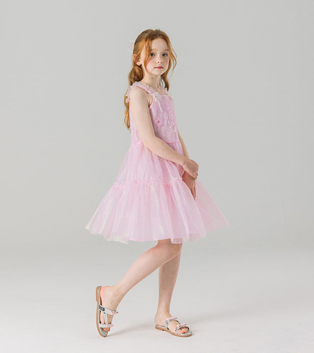 I LOVE J sati frill tulle dress