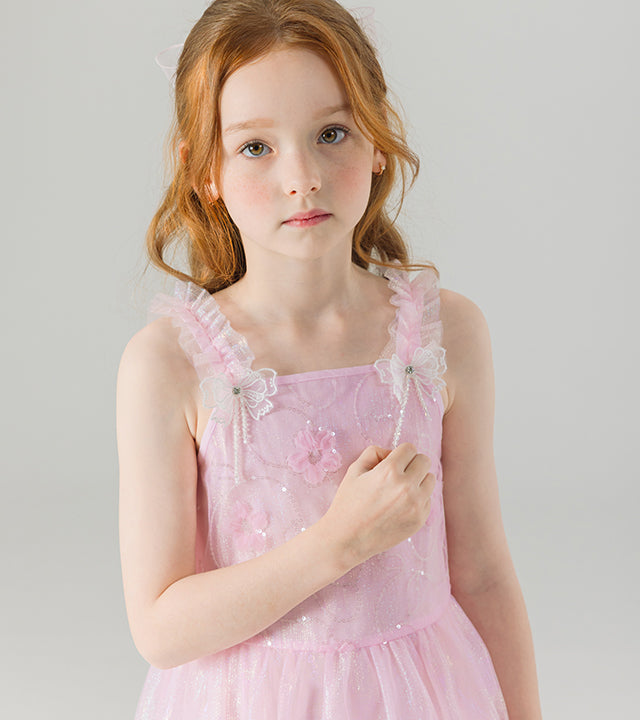 I LOVE J sati frill tulle dress