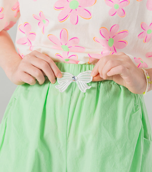I LOVE J rahiri ribbon mid-length shorts