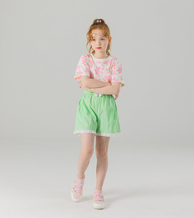I LOVE J rahiri ribbon mid-length shorts