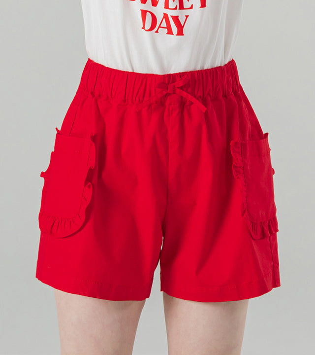 I LOVE J pimu frill pocket shorts
