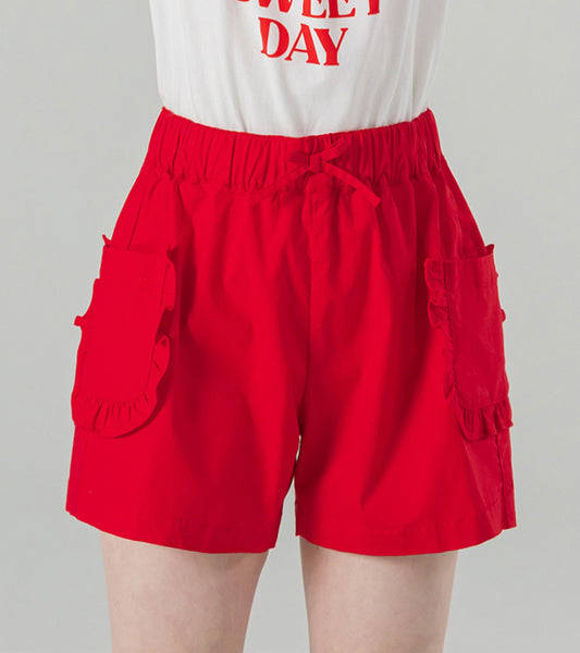 I LOVE J pimu frill pocket shorts