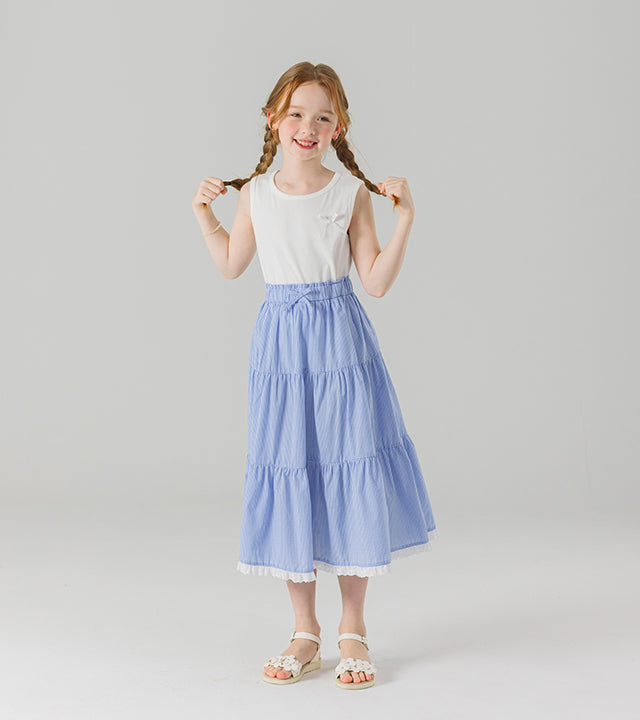 I LOVE J checle check maxi skirt