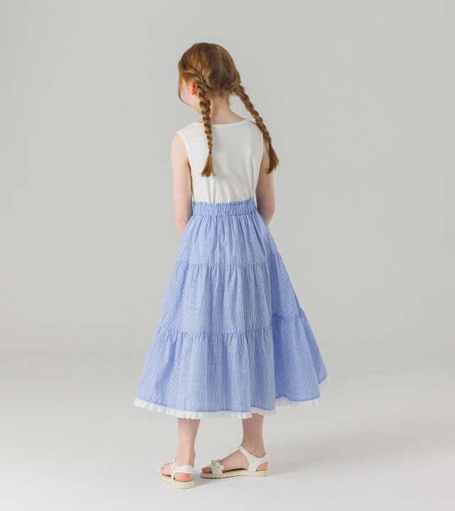I LOVE J checle check maxi skirt