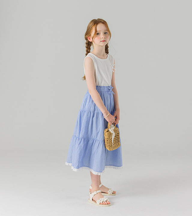 I LOVE J checle check maxi skirt