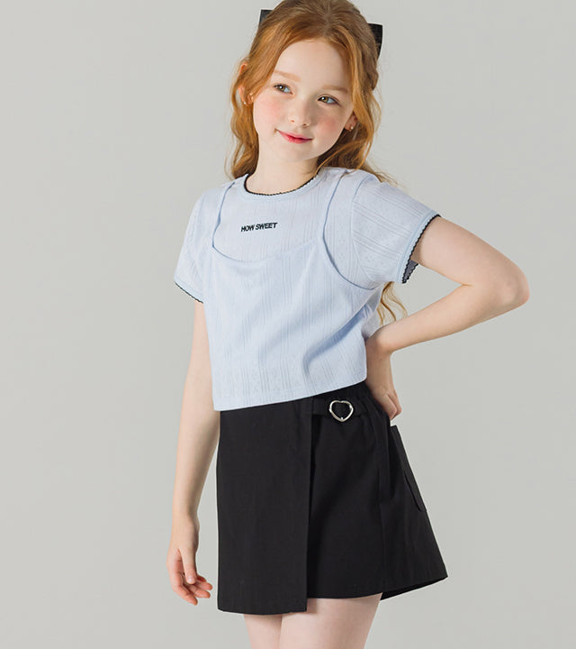 I LOVE J sweet how eyelet bustier top
