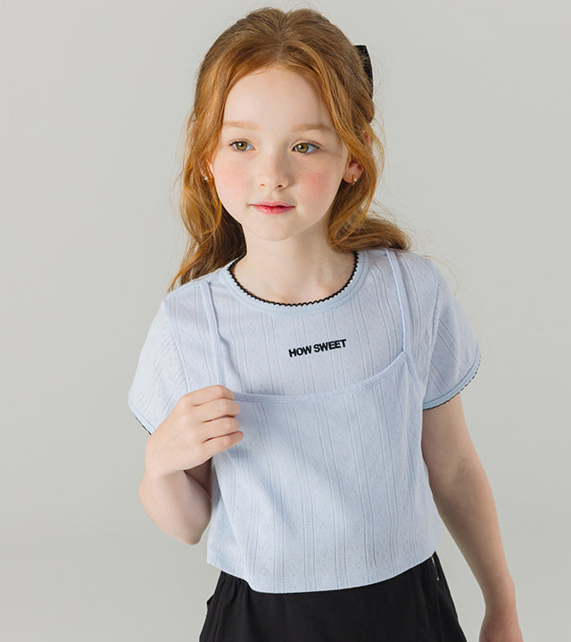 I LOVE J sweet how eyelet bustier top