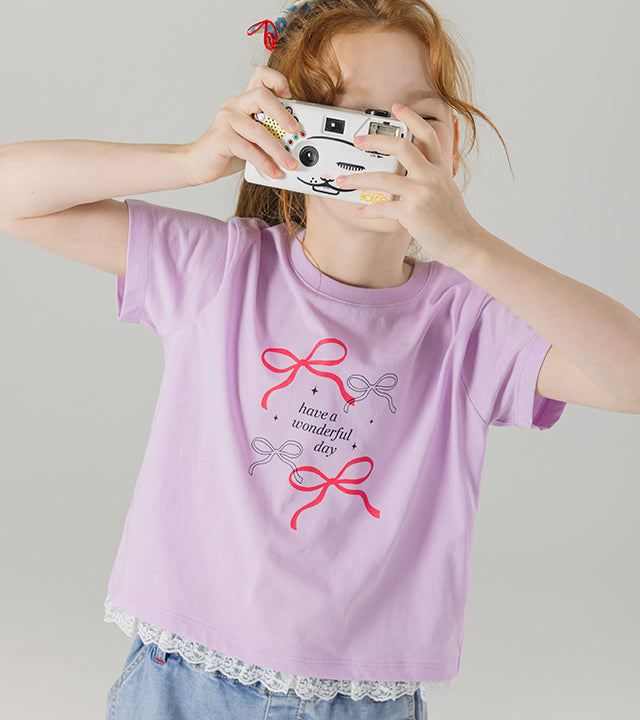 I LOVE J opheli ribbon cropped top