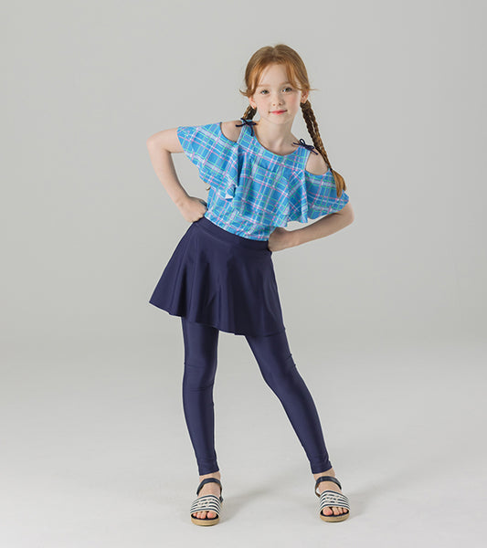 I LOVE J encoco plaid rashguard set