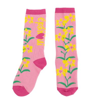 BEBEBEBE 2024 PRE-SUMMER  Yellow flower knee socks