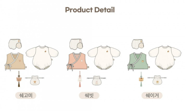 Chezbebe Korean Traditional Hanbok for Baby Vest Style