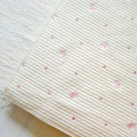 Heart and Rabbit 100% Quilted Cotton Pad