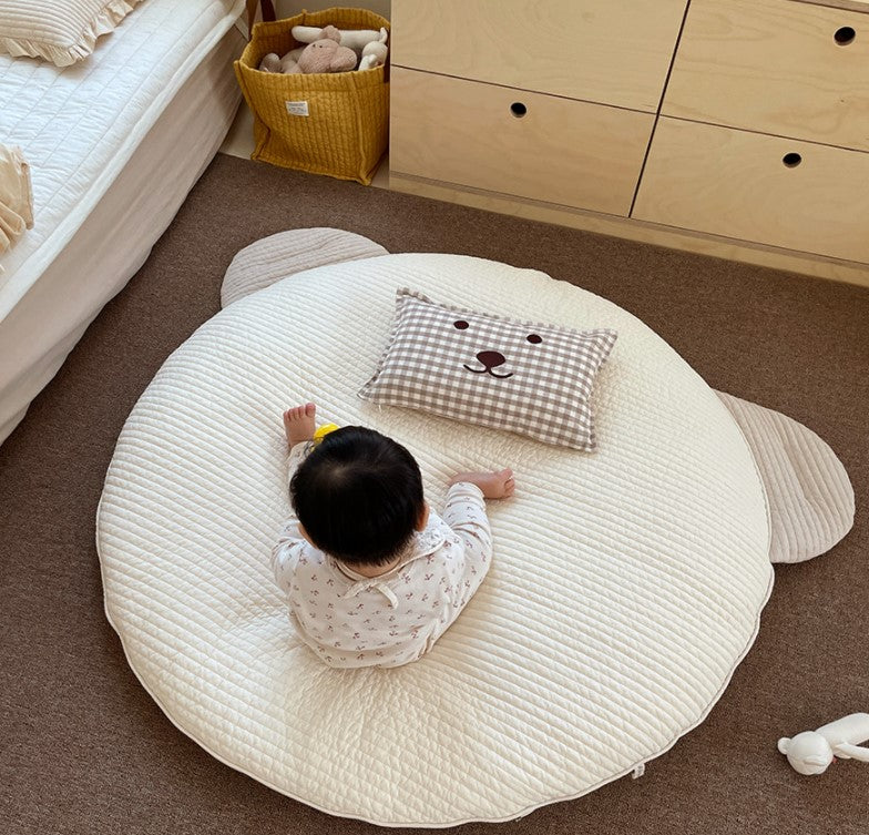 Baby and Toddler Bear Face Checkered Pillow