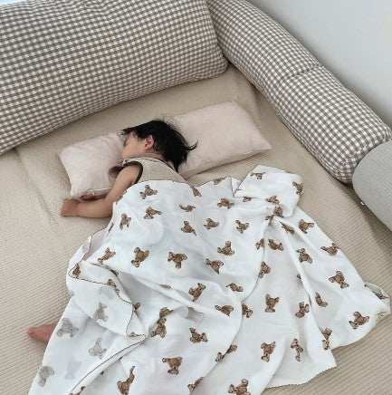 All4home Summer Bear Artificial Silk Blanket