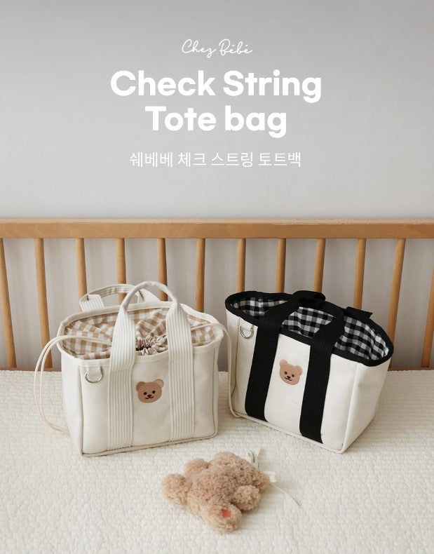 CHEZBEBE Check String Tote Bag