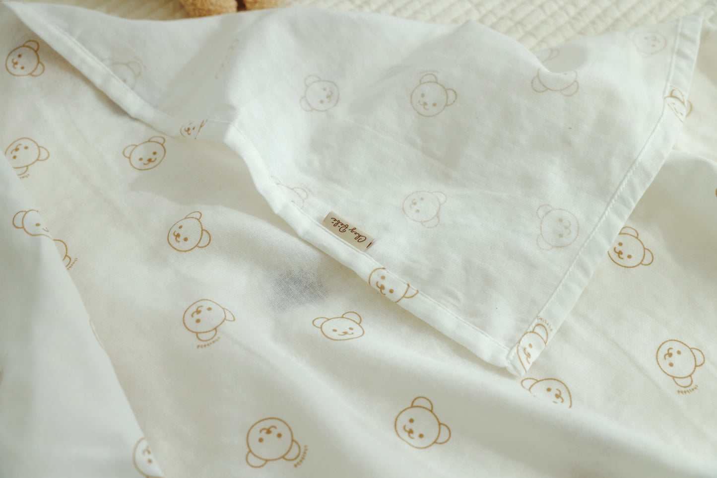 Chezgomi(Line Bear) 2-Layered Gauze Blanket